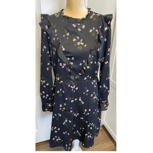 Ann Taylor Floral Print Ruffle Dress sz 10